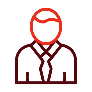 Ofis İşçisi Vektör Kalın Çizgi Kişisel ve Ticari Kullanım İçin İki Renk Simgesi