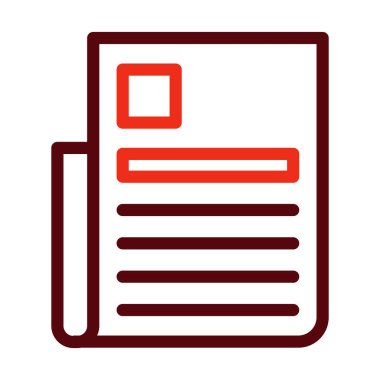 Kişisel ve Ticari Kullanım İçin Belge Vektörü Kalın Satırı İki Renk Simgesi