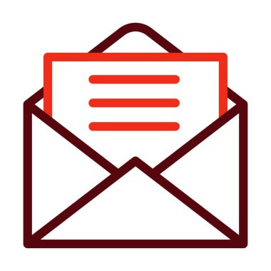 Kişisel ve ticari kullanım için Zarf Vektör Kalın Çizgisi İki Renk Simgesi