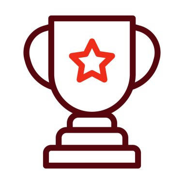 Kişisel ve ticari kullanım için Kupa Vektörü Kalın Çizgisi İki Renk Simgesi