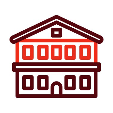 Otel Vektör Kalın Çizgisi Kişisel ve Ticari Kullanım İçin İki Renk Simgesi