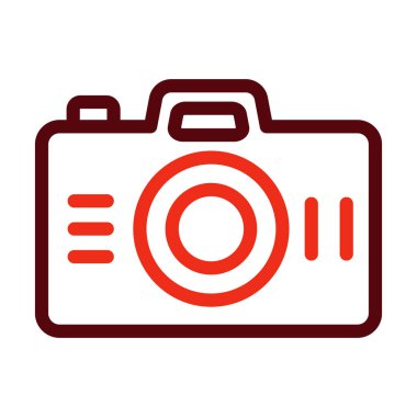 Kişisel ve ticari kullanım için Kamera Vektörü Kalın Çizgisi İki Renk Simgesi