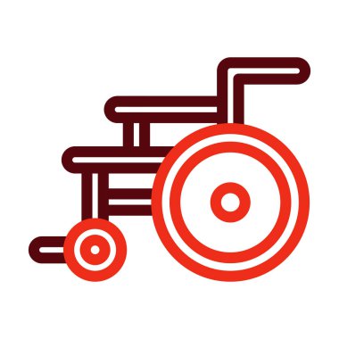 Tekerlekli sandalye Kalın Çizgi Kişisel ve Ticari Kullanım İçin İki Renk Simgesi