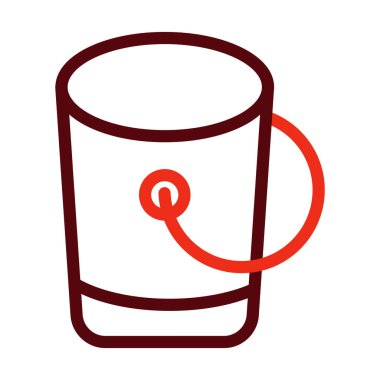 Kova Vektörü Kalın Çizgisi Kişisel ve Ticari Kullanım İçin İki Renk Simgesi