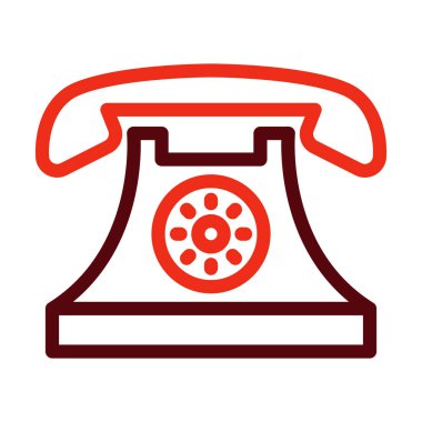 Kişisel ve ticari kullanım için sabit hat vektör kalınlığı iki renk simgesi