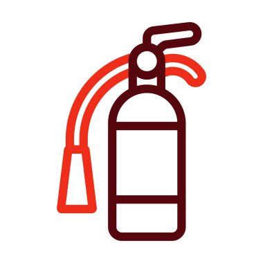 Kişisel ve ticari kullanım için Yangın Söndürücü Kalın Çizgisi İki Renk Simgesi