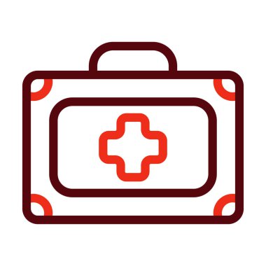 Kişisel ve ticari kullanım için ilk yardım gereç kalınlığı iki renk simgesi