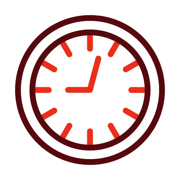 Vector Reloj Línea Gruesa Dos Iconos Color Para Uso Personal — Vector de stock