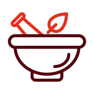 Kişisel ve ticari kullanım için Havan Vektörü Kalın Çizgisi İki Renk Simgesi