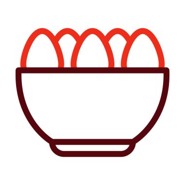 Yumurta Kasesi Kalın Çizgi İki Renk Simgesi Kişisel ve Ticari Kullanım İçin