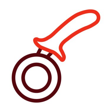 Pizza Kesicisi Kalın Çizgi Kişisel ve Ticari Kullanım İçin İki Renk Simgesi