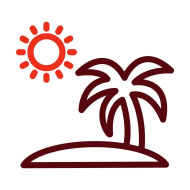 Ada Vektör Kalın Çizgisi Kişisel ve Ticari Kullanım İçin İki Renk Simgesi