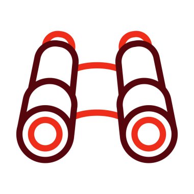 Dürbün Kalın Çizgi İki Renk Simgesi Kişisel ve Ticari Kullanım İçin