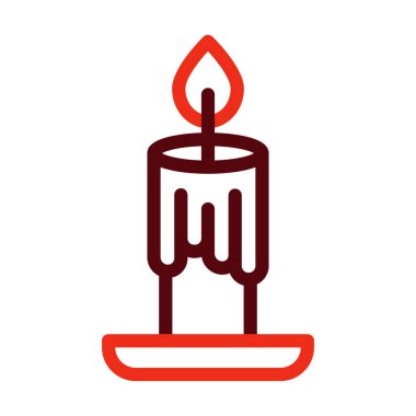 Mum Vektörü Kalın Çizgisi Kişisel ve Ticari Kullanım İçin İki Renk Simgesi