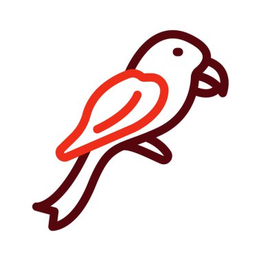 Kişisel ve ticari kullanım için Papağan Vektör Kalın Çizgisi İki Renk Simgesi