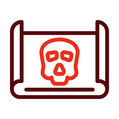 Kişisel ve ticari kullanım için Parşömen Vektörü Kalın Çizgi İki Renk Simgesi