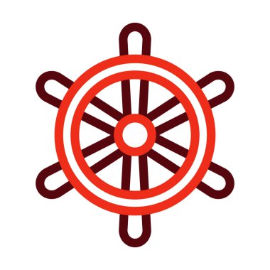 Kişisel ve ticari kullanım için Dümen Vektörü Kalın Çizgisi İki Renk Simgesi