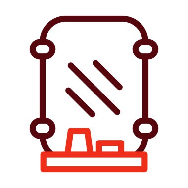 Kişisel ve ticari kullanım için Ayna Vektörü Kalın Çizgisi İki Renk Simgesi