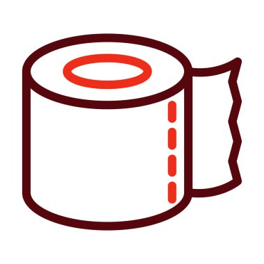 Kişisel ve Ticari Kullanım İçin Doku Yuvarlama Kalın Çizgisi İki Renk Simgesi