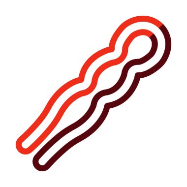 Saç İğnesi Kalın Çizgi Kişisel ve Ticari Kullanım İçin İki Renk Simgesi