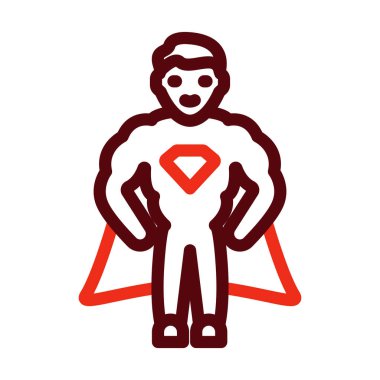 Kahraman Vektör Kalın Çizgisi Kişisel ve Ticari Kullanım İçin İki Renk Simgesi