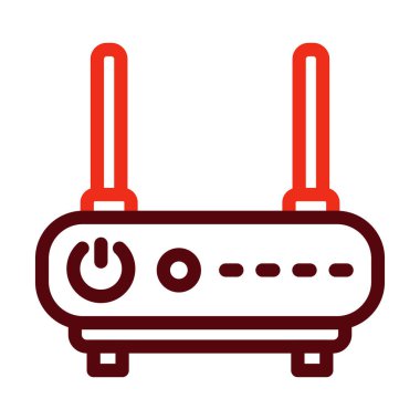 Wifi Yönlendirici Kalın Çizgi Kişisel ve Ticari Kullanım İçin İki Renk Simgesi