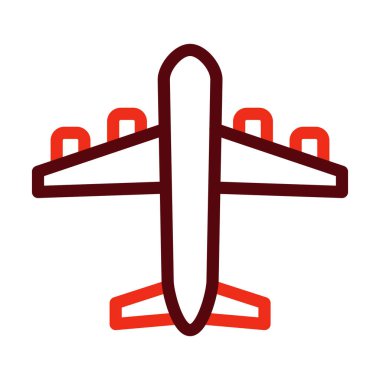 Kişisel ve ticari kullanım için Uçak Vektör Kalın Çizgisi İki Renk Simgesi