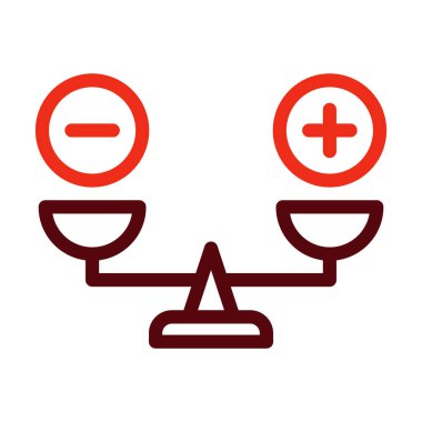 Kişisel ve Ticari Kullanım İçin Artılar ve Eksiler Kalın Çizgi İki Renk Simgesi