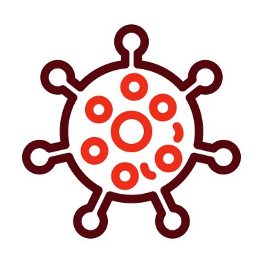 Kişisel ve Ticari Kullanım İçin Bakteri Vektör Kalın Çizgisi İki Renk Simgesi