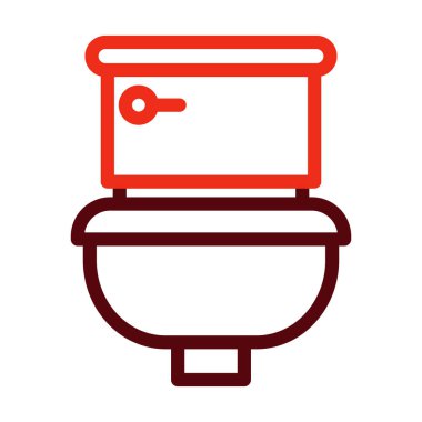 Kişisel ve ticari kullanım için Tuvalet Vektörü Kalın Çizgisi İki Renk Simgesi