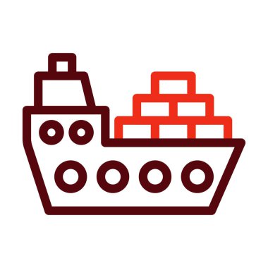 Kişisel ve ticari kullanım için Kargo Vektör Kalın Çizgisi İki Renk Simgesi