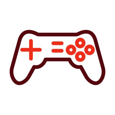 Kişisel ve Ticari Kullanım İçin Konsol Vektör Kalın Çizgisi İki Renk Simgesi