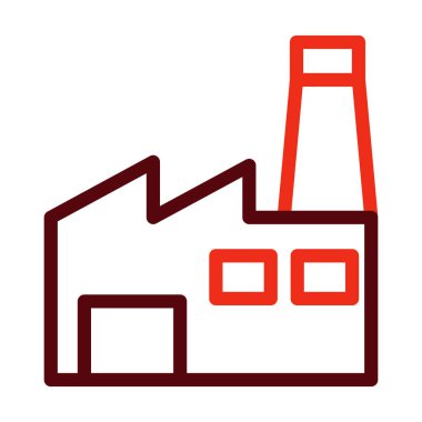 Kişisel ve ticari kullanım için Fabrika Vektör Kalın Çizgisi İki Renk Simgesi