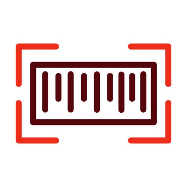 Kişisel ve ticari kullanım için Barkod Vektör Kalın Çizgisi İki Renk Simgesi