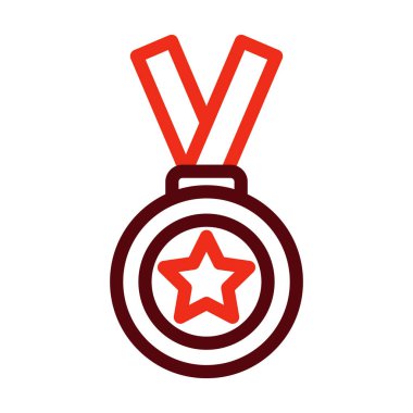 Madalya Vektörü Kalın Çizgisi Kişisel ve Ticari Kullanım İçin İki Renk Simgesi