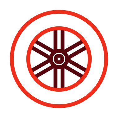 Kişisel ve ticari kullanım için Tekerlek Vektörü Kalın Çizgisi İki Renk Simgesi