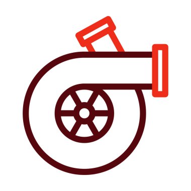 Kişisel ve ticari kullanım için Turbo Vektör Kalın Çizgisi İki Renk Simgesi