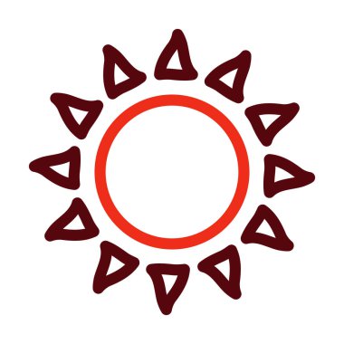 Kişisel ve ticari kullanım için Güneş Vektörü Kalın Çizgisi İki Renk Simgesi