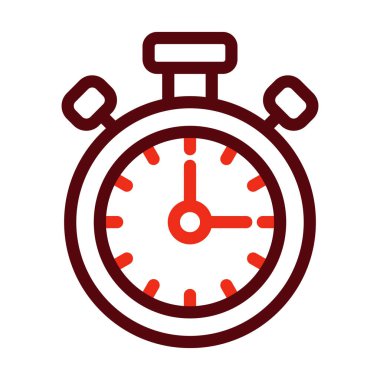 Kişisel ve ticari kullanım için Saat Vektörü Kalın Çizgisi İki Renk Simgesi