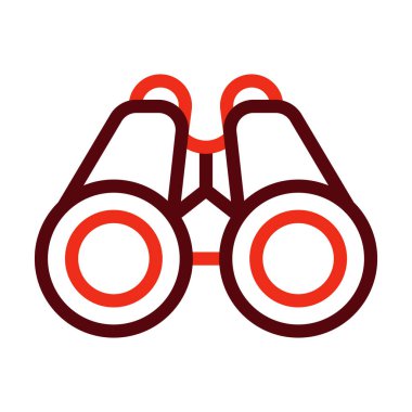 Dürbün Kalın Çizgi İki Renk Simgesi Kişisel ve Ticari Kullanım İçin