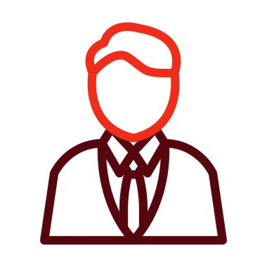 Kişisel ve ticari kullanım için Avatar Vektör Kalın Çizgisi İki Renk Simgesi