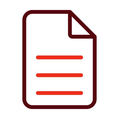 Kişisel ve Ticari Kullanım İçin Belge Vektörü Kalın Satırı İki Renk Simgesi