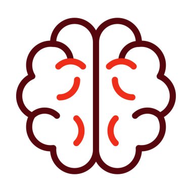 Kişisel ve ticari kullanım için Beyin Vektörü Kalın Çizgisi İki Renk Simgesi