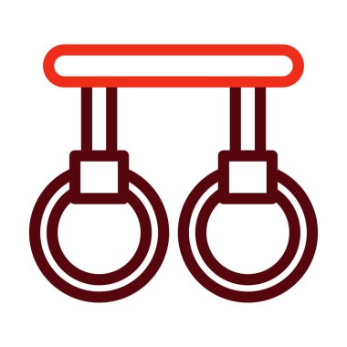 Jimnastik Yüzükleri Kalın Çizgi İki Renk Simgesi Kişisel ve Ticari Kullanım İçin