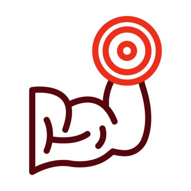 Kişisel ve ticari kullanım için Kas Vektörü Kalın Çizgisi İki Renk Simgesi