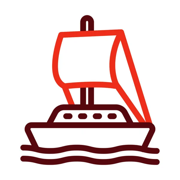 Boot Vector Thick Line Zwei Farb Symbole Für Den Persönlichen — Stockvektor