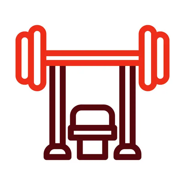 Bench Press Vector Thick Line Two Color Icons Personal Commercial — Stock Vector