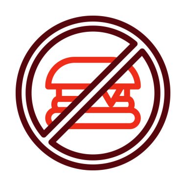 Kişisel ve ticari kullanım için Fast Food Vector Kalın Çizgisi İki Renk Simgesi Yok