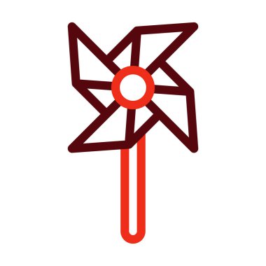 Kişisel ve ticari kullanım için Fırıldak Vektör Kalın Çizgisi İki Renk Simgesi