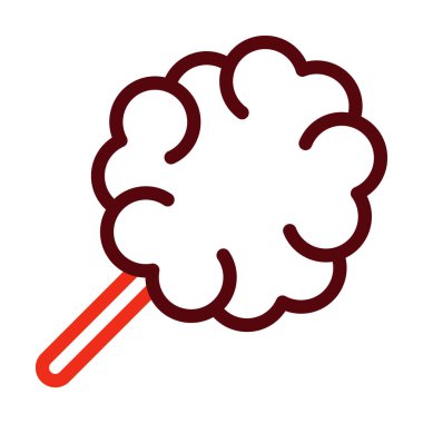 Pamuk Şeker Vektörü Kalın Çizgi Kişisel ve Ticari Kullanım İçin İki Renk Simgesi